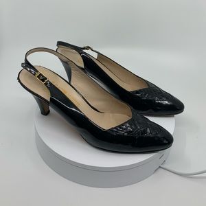 Salvatore Ferragamo Black Slingback Heels